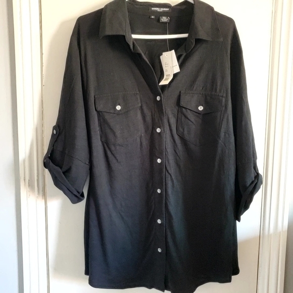 Sandra Ingrish Women's 100% Cotton Button Down top Size 1X Career Casual Basics - Picture 1 of 10